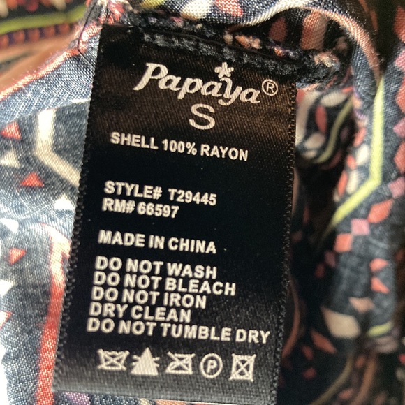 ❤️🔥5/20$ PAPAYA💫 Women’s Brown/Red Detailed Print Sleeve-less Button-Up Top - Picture 7 of 7